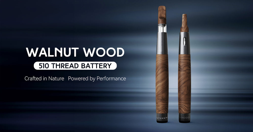 Elevate your vaping experience with Vivant's Walnut Wood Vape Pen, featuring a sleek design and reliable 510 thread battery.