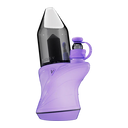 Portable electric dab rig: sleek ergonomic silhouette, grippy silicone exterior, and signature angular glass top for water-cooled vapor.