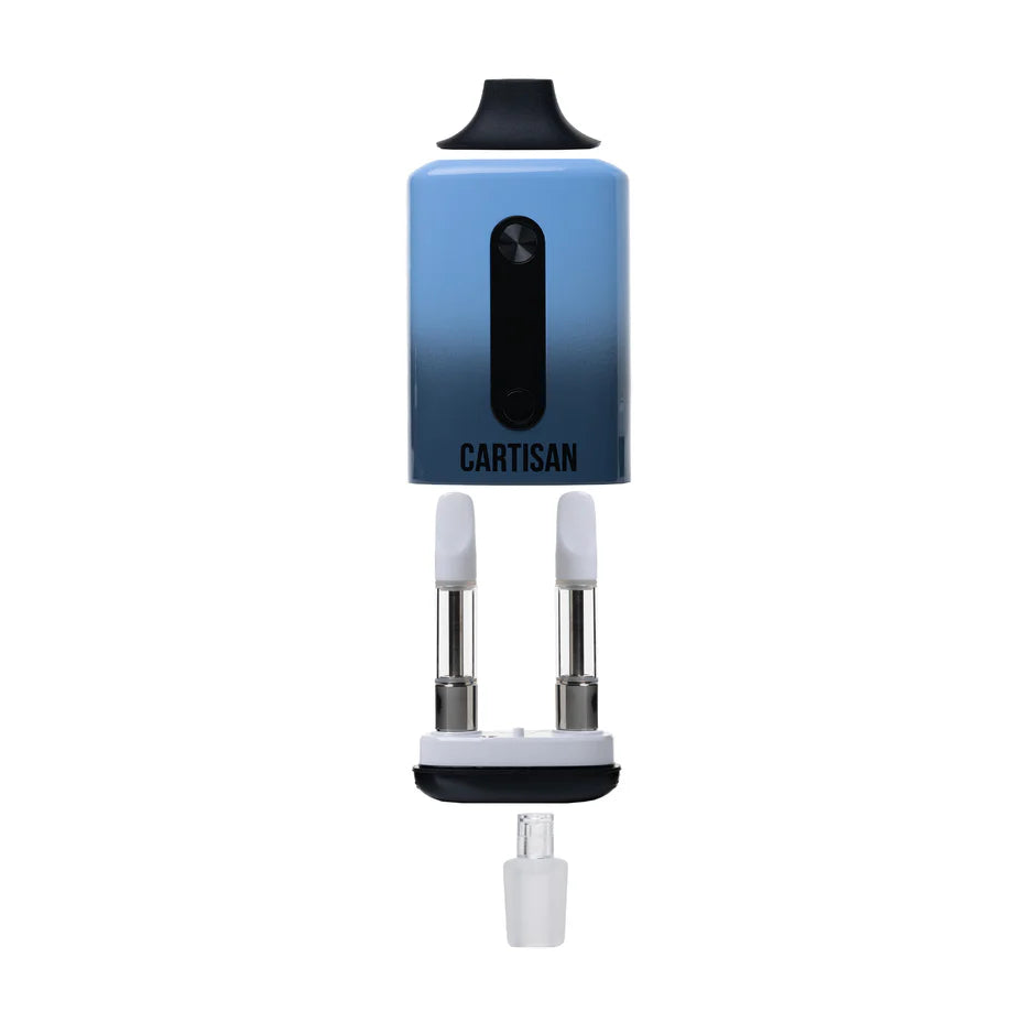 Magnetic mouthpiece and dual cart switch feature on Cartisan Veil Bar DUO vaporizer