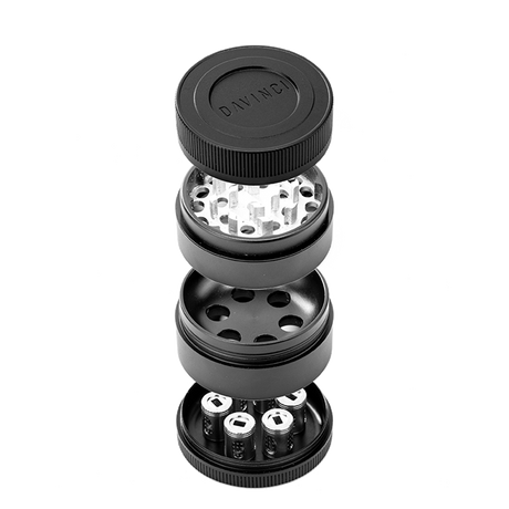 DaVinci Dosage Grinder: High-quality aluminum construction, compatible with IQ2 and IQC vaporizers, shreds herbs into Dosage Pods. Versatile, durable, and available at vivant.com