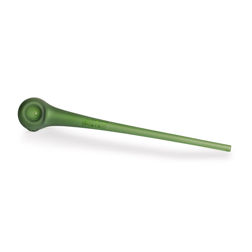 Premium GRAV Sandblasted Gandalf pipe, durable borosilicate glass with classic silhouette and functional ash-catching mouthpiece.