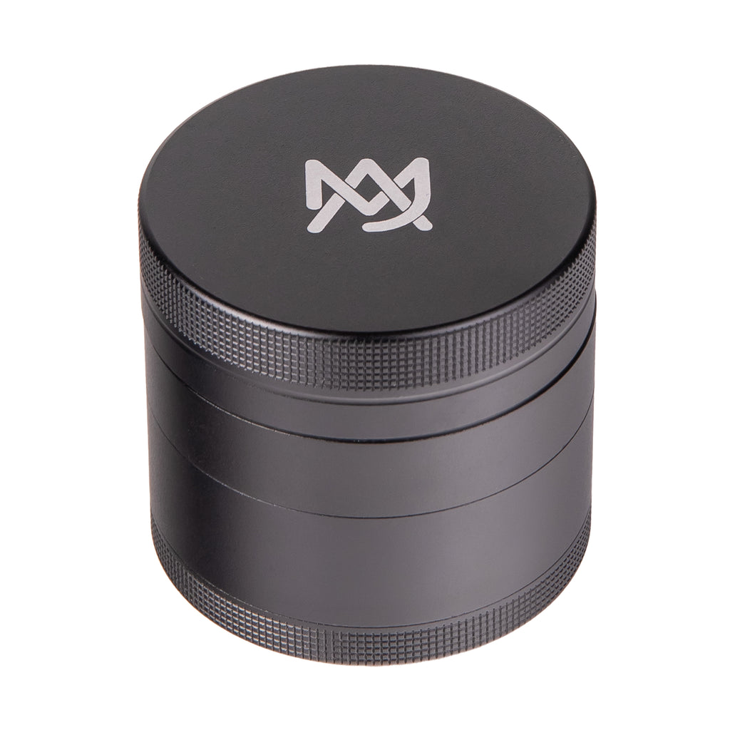 MJ Arsenal 4-piece aluminum herb grinder with 2.2 inch diameter for fine grinding at Vivant Online Vaporizer Shop.
