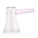 Small travel-friendly glass bubbler measuring 4in x 1.75in x 4in for easy portability