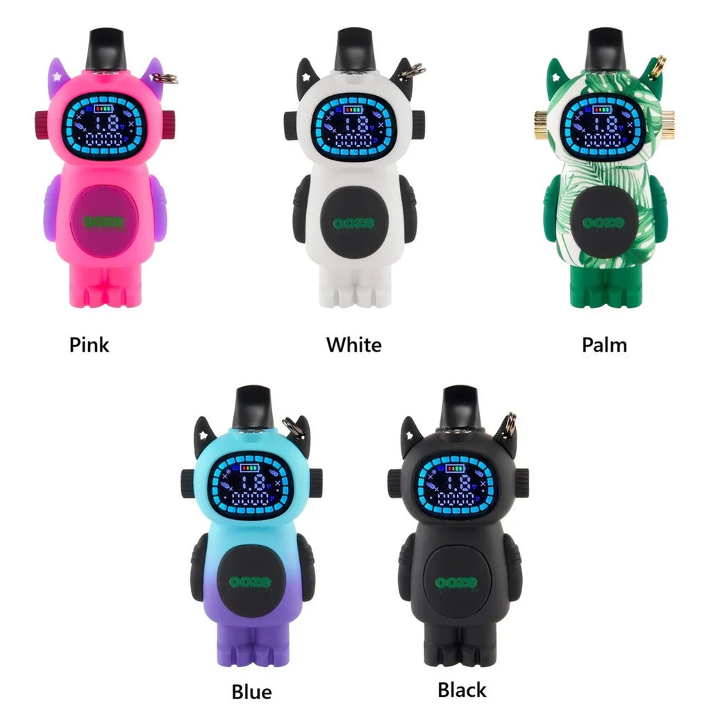 Ooze Bot 650mAh character-shaped 510 thread vape battery with LED display and flex temp control