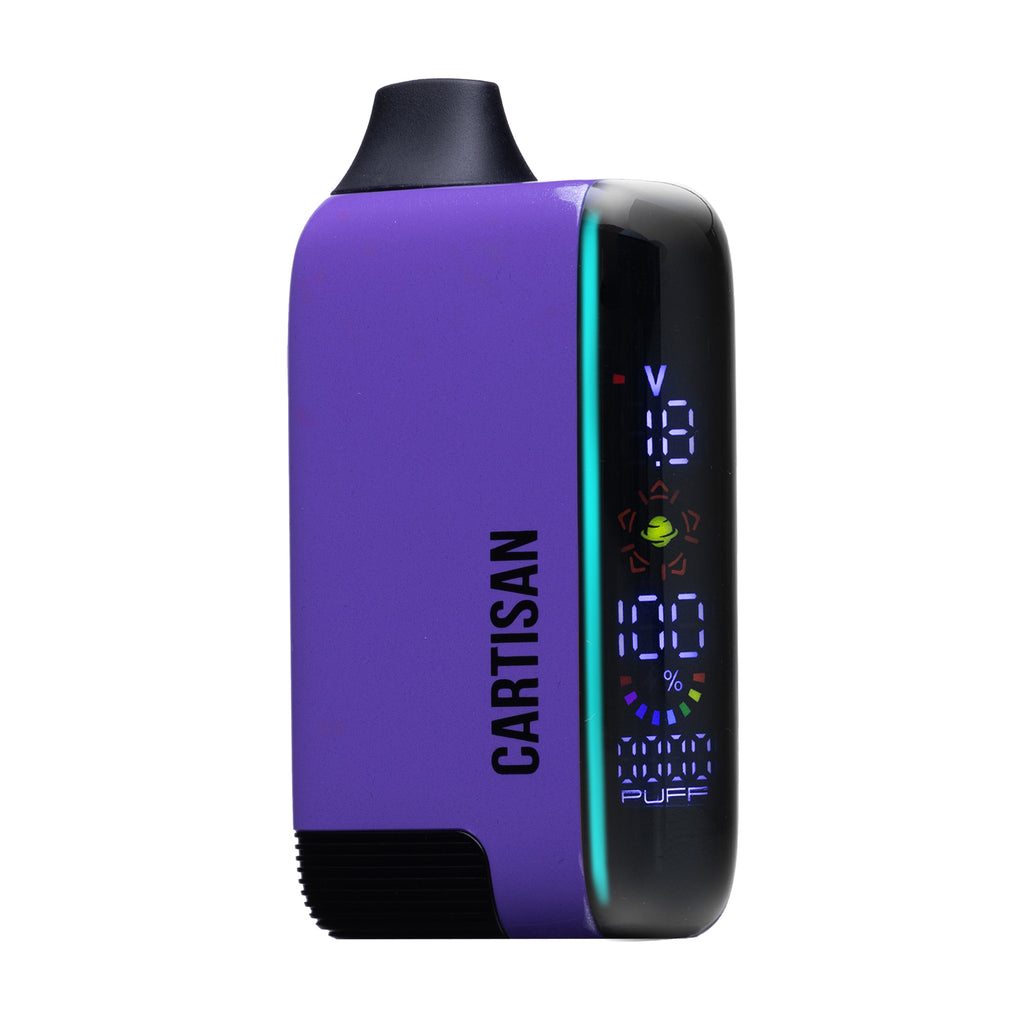 Cartisan Veil Bar Pro EVO with illuminated ambient tube lighting and compact body for portable, discreet use.