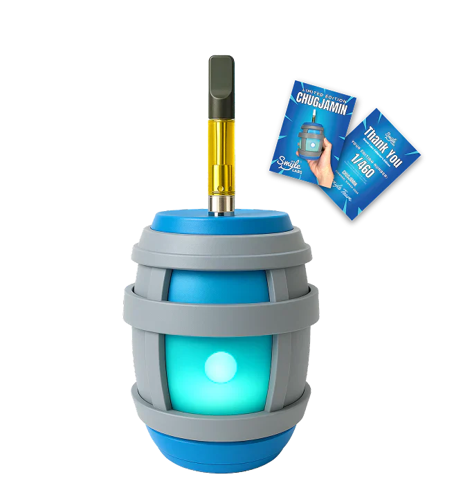 Chugjamin 510 vape battery by Smyle Labs, portable and adjustable, perfect for on-the-go vaping with your favorite vape cartridges, delivering smooth, precise hits anytime.