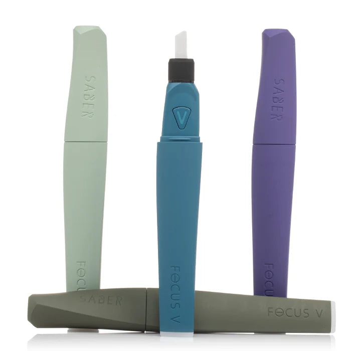 Portable Focus V Saber concentrate tool with USB-C fast charging and high-capacity battery.