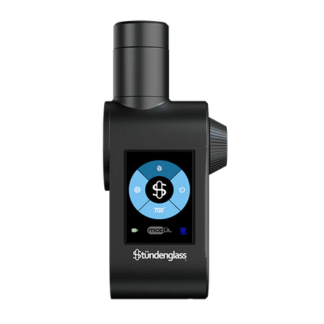 Explore the Stündenglass Modül at True Wholesale - Gravity Infusion Innovation with Direct Heating, Interchangeable Tanks, 2.4" Display, and USB-C Charging. Elevate your experience with this versatile accessory for Stündenglass or Kompact Infusers. 