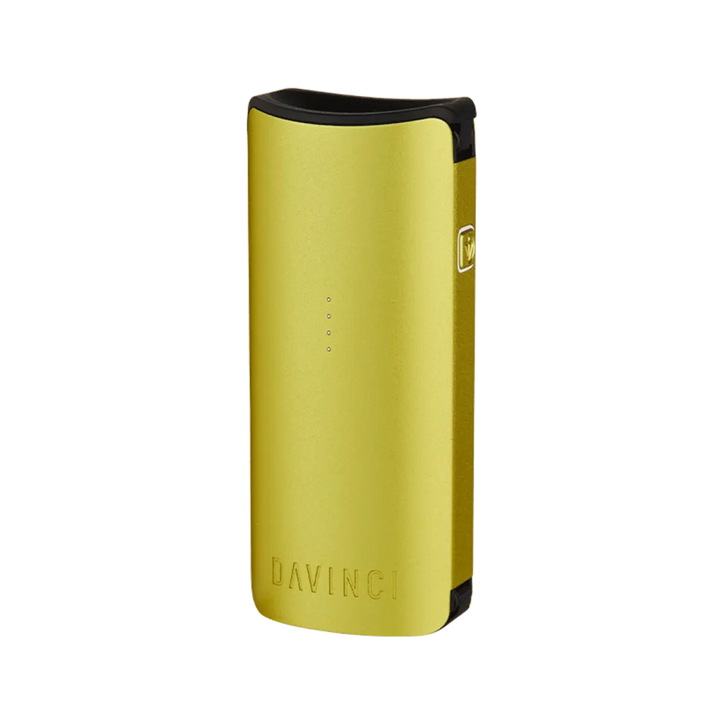 The yellow DaVinci MIQRO vaporizer is a versatile device that allows users to customize their vaping experience with its precision temperature control and interchangeable batteries, all in a compact and portable design in vivant vaporizer online store.