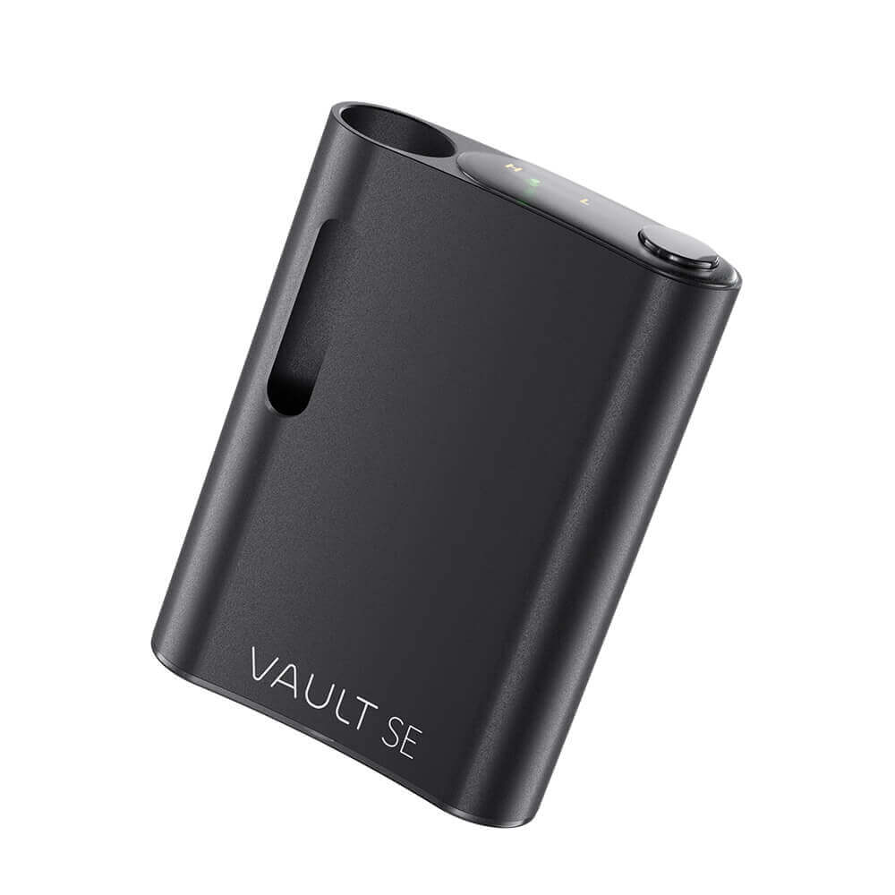 vivant vault se black-portable flask 510 thread battery in palm of hand